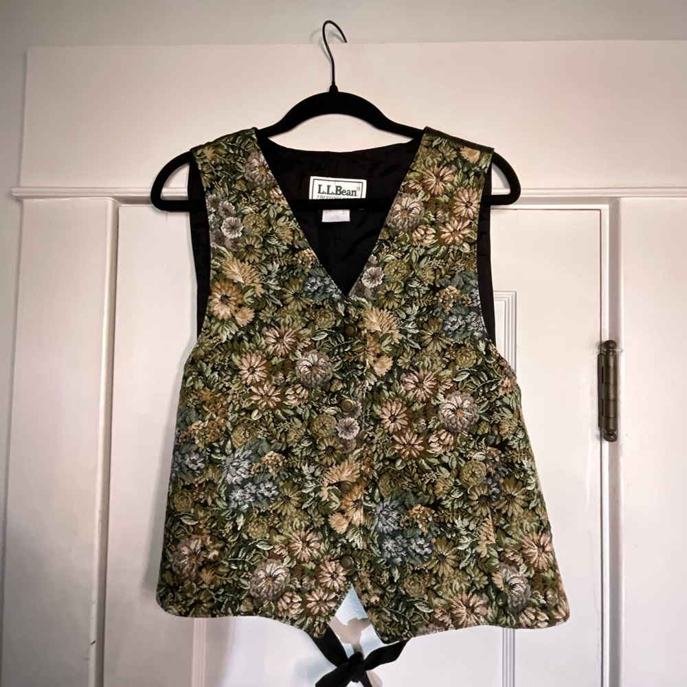 L.L. Bean Vintage Floral Button Vest